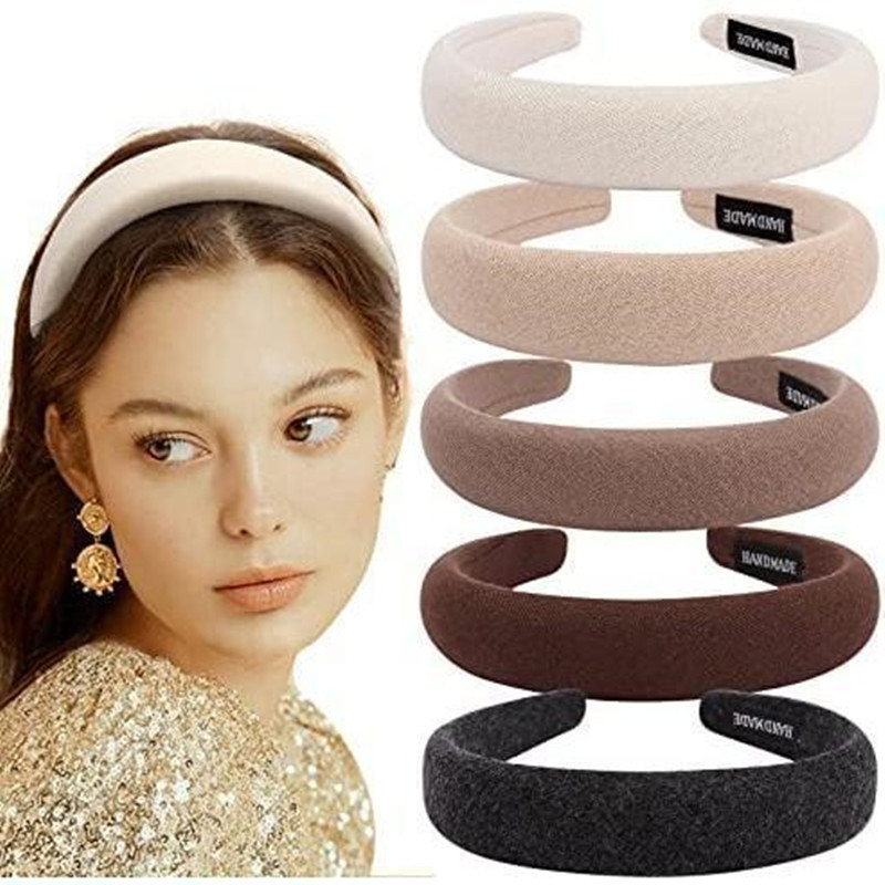 Eco Sponge - Headband Spons Warna Solid untuk Wanita,