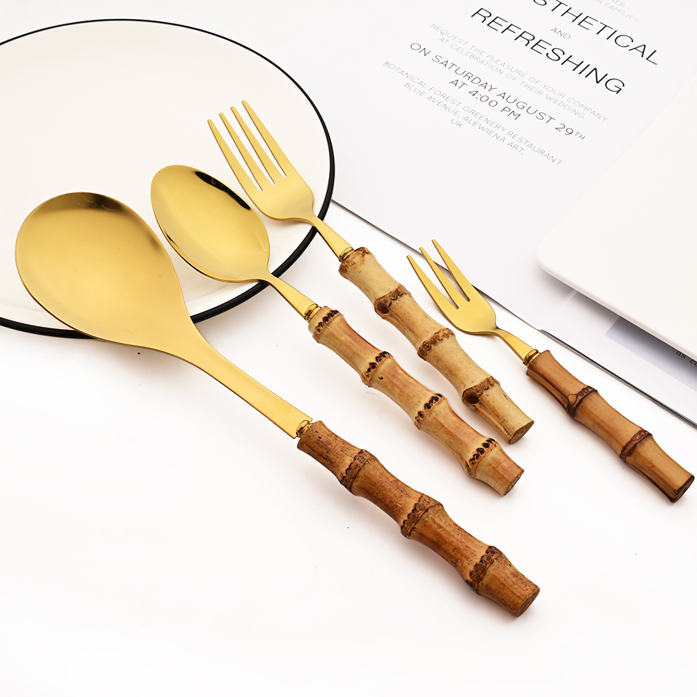 6 buah Set peralatan makan 304 - Bamboo Cutlery ulasan dan harga